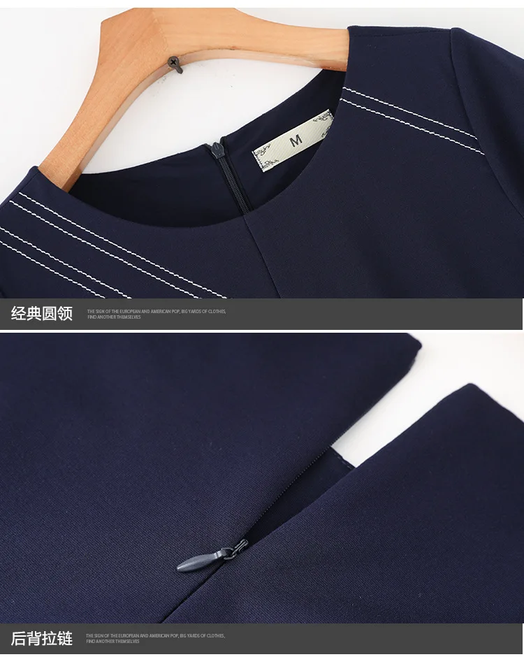 

Free shipping2019 Summer women office dress short sleeves one piece dress female fashion straight dress plus size vestidos M-5XL