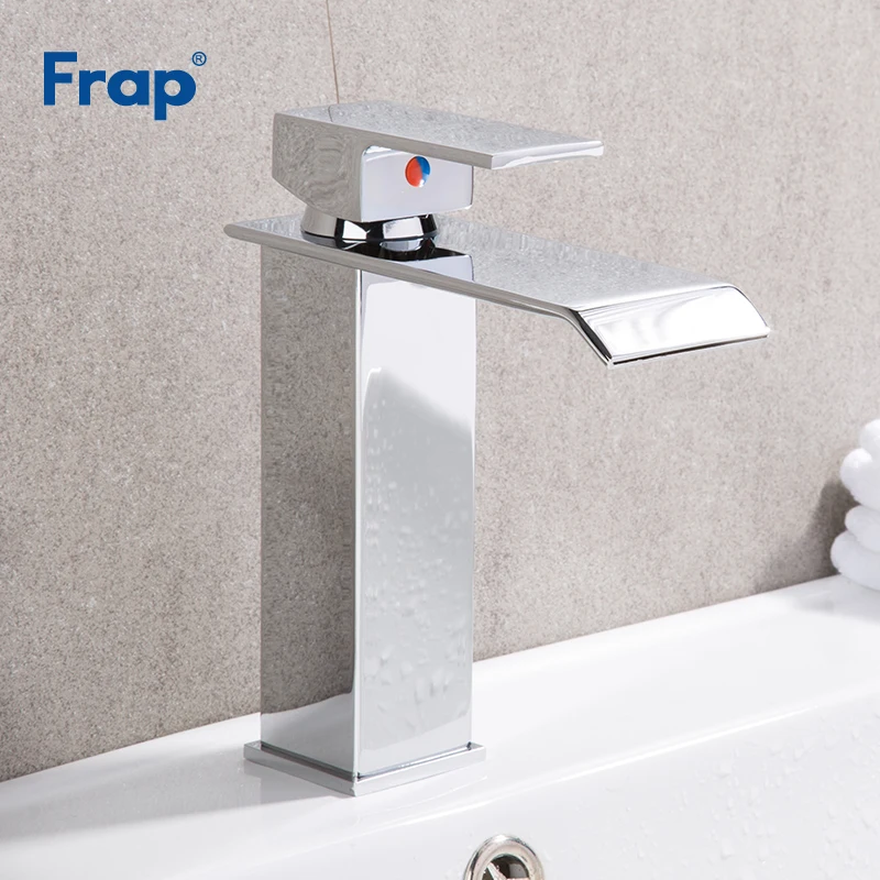 Frap смесители для умывальника хромированный полированный квадратный кран ванной