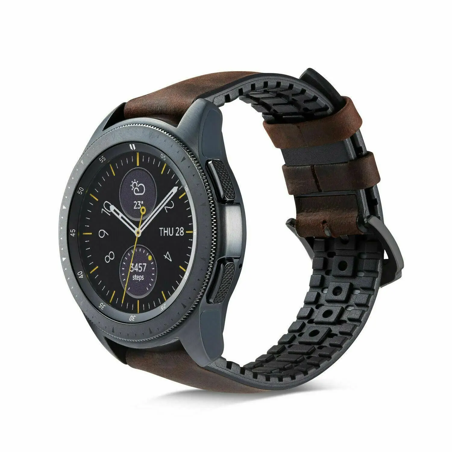 Ремешок кожаный для Samsung Galaxy Watch 42 мм винтажный Силиконовый браслет с защитой от