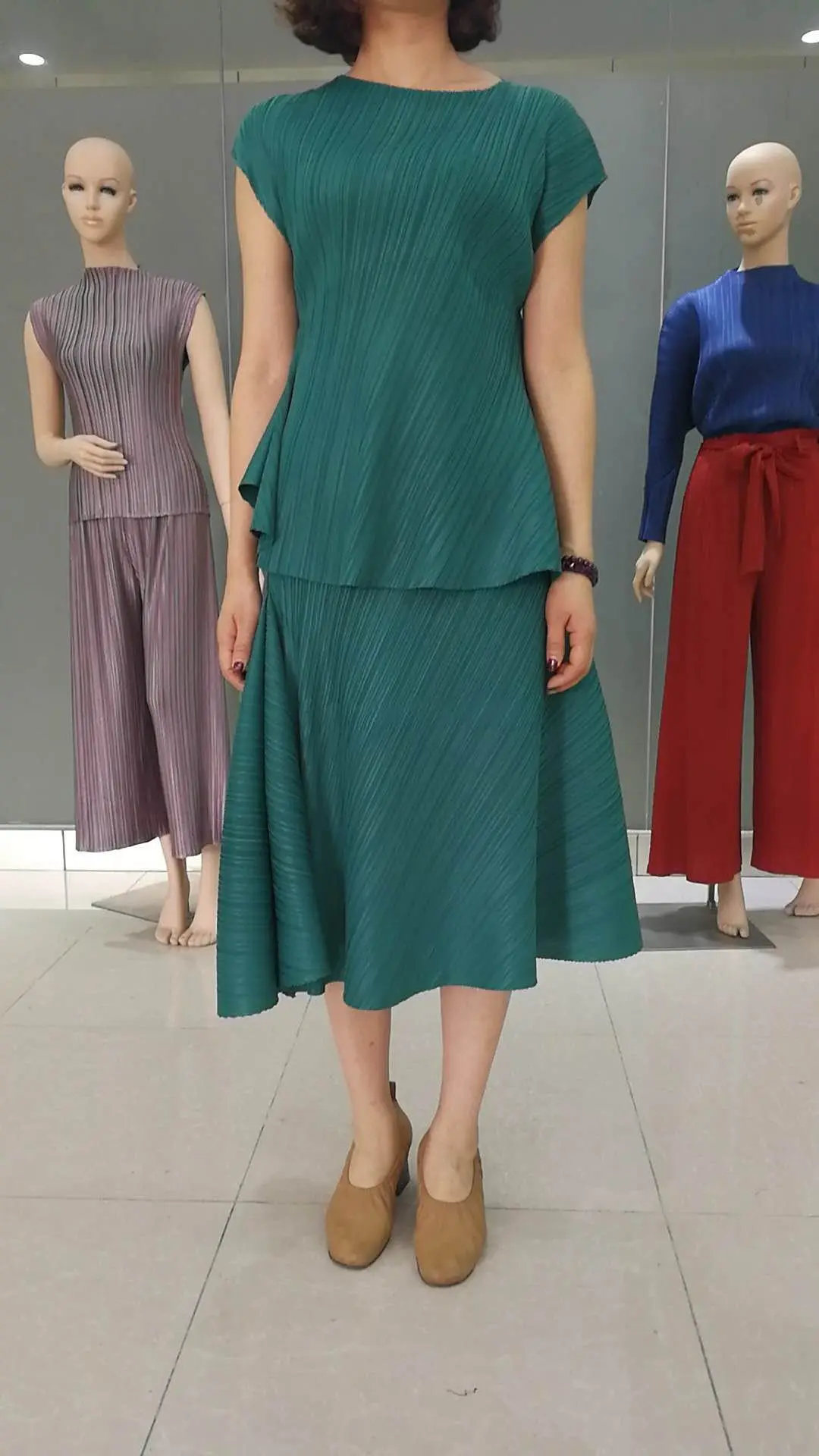 Changpleat 2018 летние новые необычные женские футболки Miyak плиссированные Модные