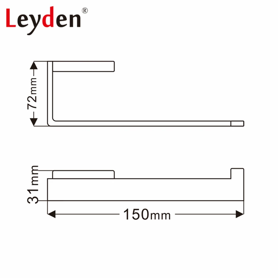 Настенный квадратный держатель для полотенец из нержавеющей стали и матового