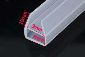 U 8MM Высококачественная стеклянная дверная изоляция 5 M F U H, силиконовый резиновый для душа для дверей и окон в комнате уплотнение стекла, прокладка, прокладка для окон - Цвет: U 8MM