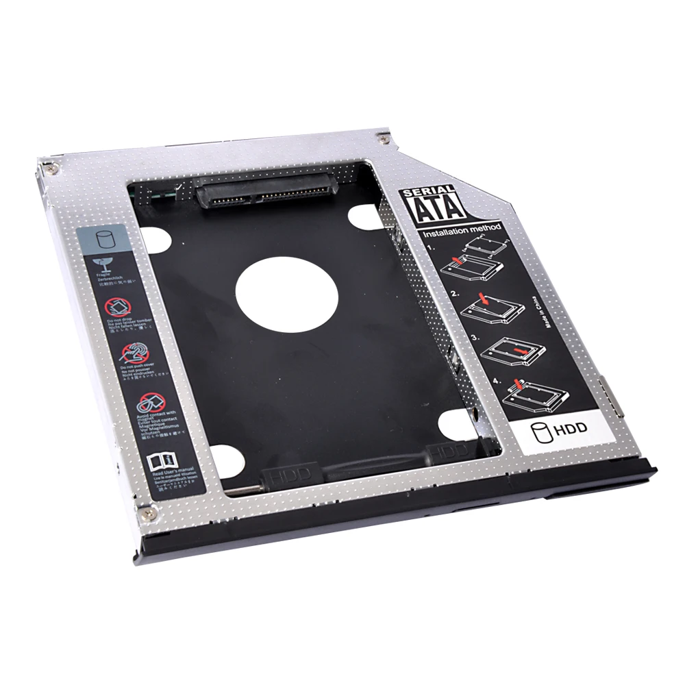 Sunvalley 2nd HDD Caddy 9,5 мм SATA To SATA алюминиевый SSD чехол для DVD CD-ROM чехол для ноутбука Dell E6440