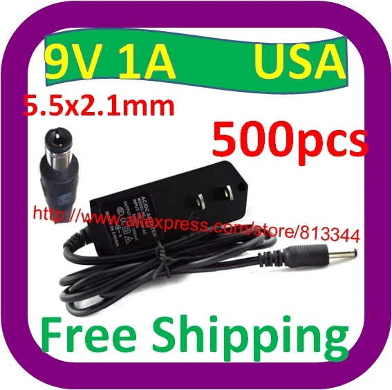 

500 pcs US Plug 9V 1A DC AC Adapter Power Supply For Vtech Mobigo V.Reader Battery Charger