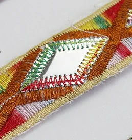 2.5cm 1 ярд Этническая отделка вышитая тесьма DIY Ручная работа швейная Чистая Пряжа Ленты одежда декоративная кружевная отделка - Цвет: 2.5cm
