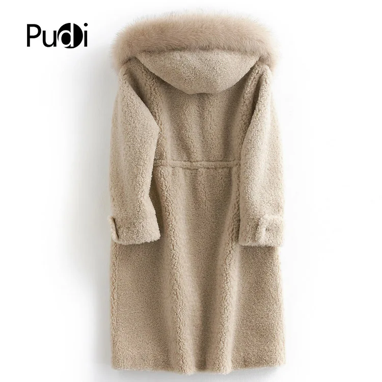 PUDI B181036 женская зимняя теплая куртка из натурального шерстяного меха, жилет из натурального Лисьего меха для отдыха, пальто для девочек, Женская куртка, пальто