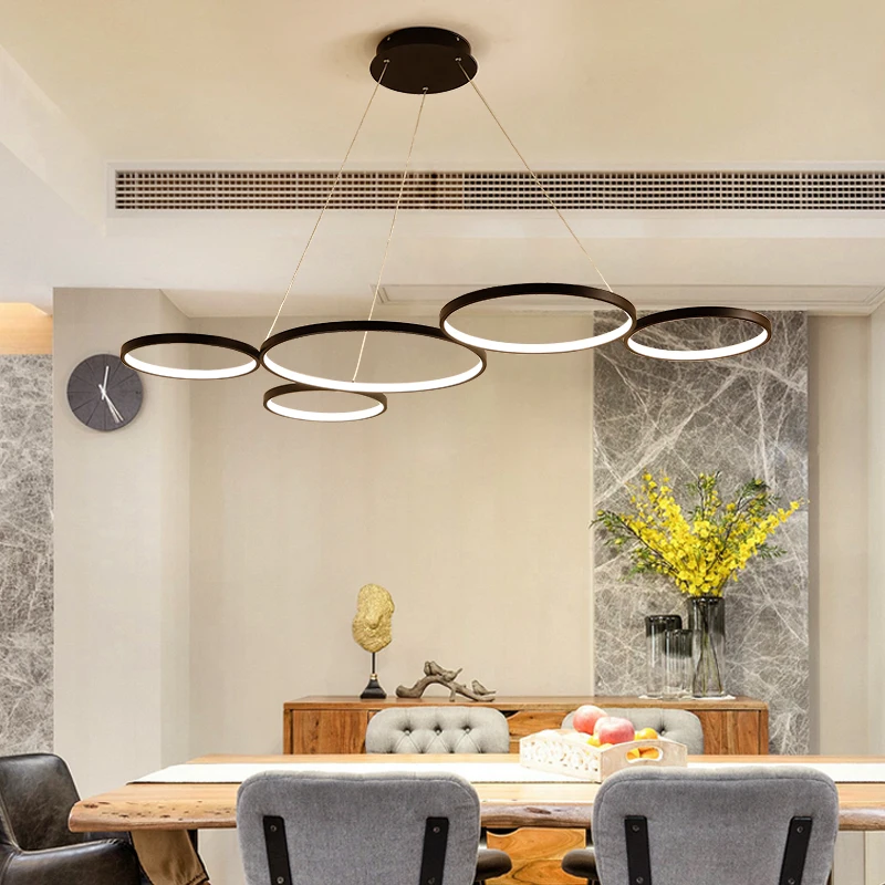 

Modern White Black LED Pendant Lights Nordic Living Dining Room Restaurant Kitchen Droplamp Decor Home Hanging Lighting Fixtures
