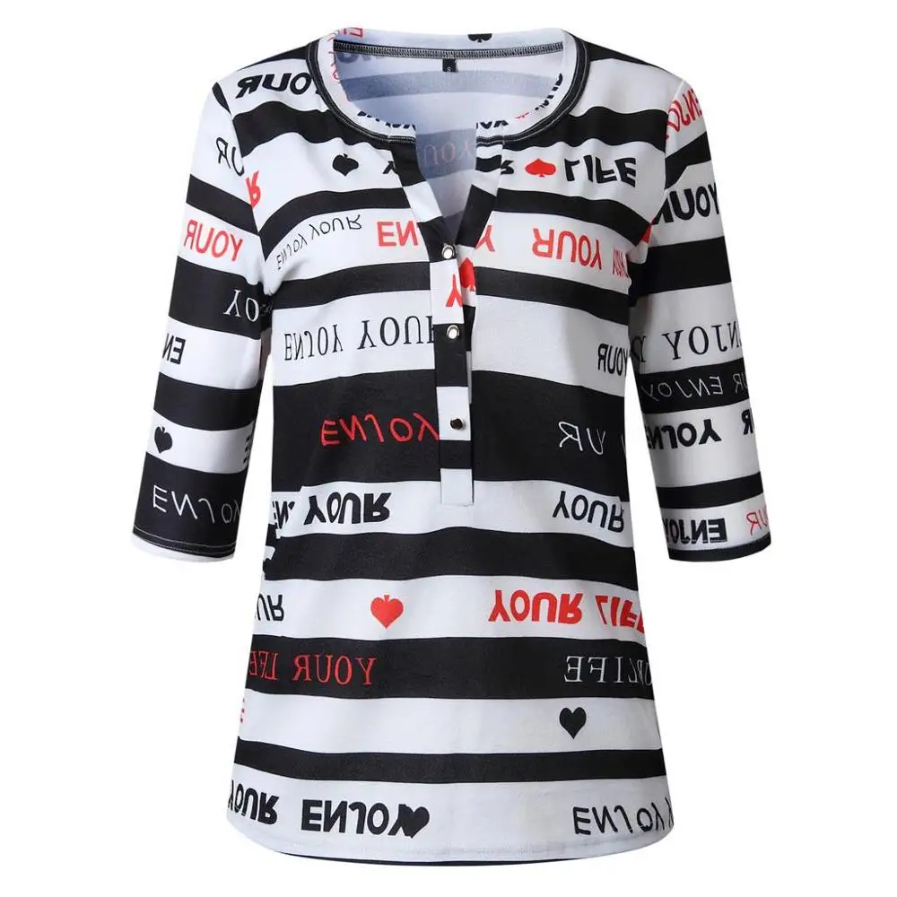 Летняя женская рубашка в стиле Харадзюку С v образным вырезом пуговицами и