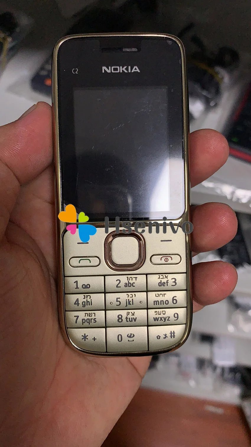 Nokia C2 C2-01 Золотой разблокированный мобильный телефон GSM восстановленные мобильные телефоны и русский иврит арабский клавиатура
