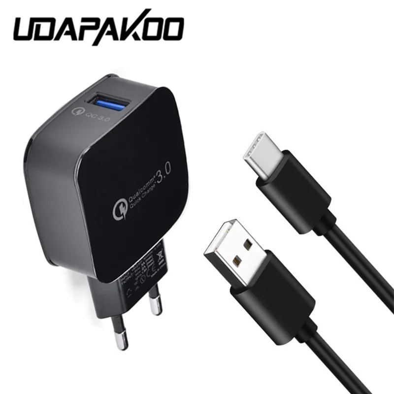 Для Xiaomi Mi 5 8 Быстрая зарядка 3 0 USB адаптер ЕС быстрая Зарядное устройство & 1 м Тип