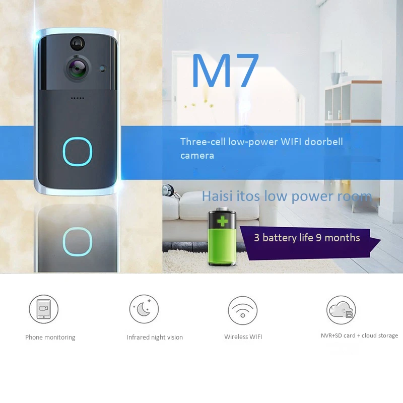 Smart Home Video Doorbell Free Opening Electronic Cat Eye Security Wireless Wifi Monitoring Hd Camera | Безопасность и защита