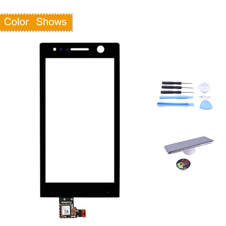 black with gift Сенсорный экран для sony Ericsson Xperia U ST25 ST25i ST25a сенсорный экран дигитайзер Переднее стекло ST25 Сенсорная панель сенсор объектив 3,5" - Цвет: black with gift