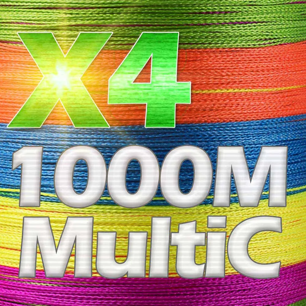 X4-1000M-Multic JOSBY 300 м 500 м 1000 м 4 нити 8 нитей многоцветная ПЭ плетеная проволока многофиламентная супер сильная леска Новинка - Цвет: X4-1000M-Multic