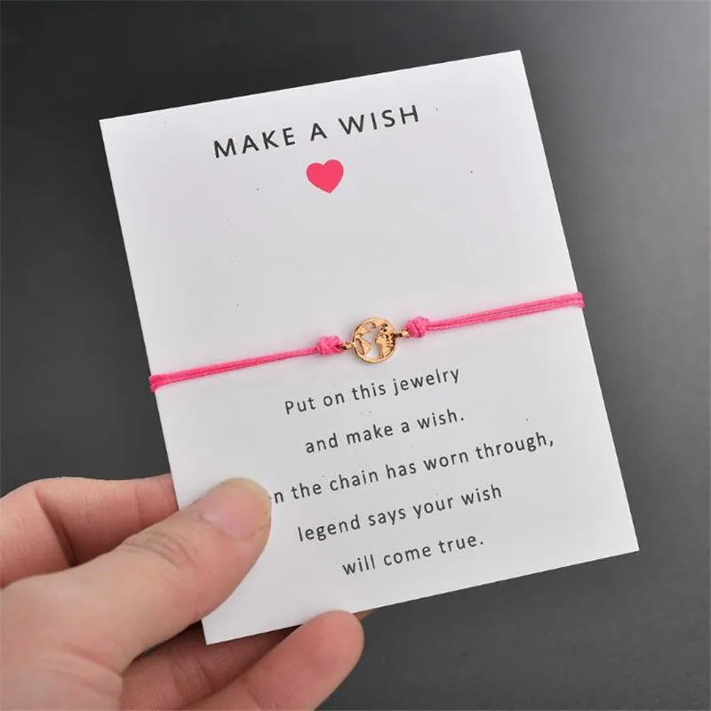Vintage Charm World Map Bracelets &amp Bangles Femme Adjustable Fashion Wristband Wish Bracelet Lucky Red String Jewelry Hot | Украшения и
