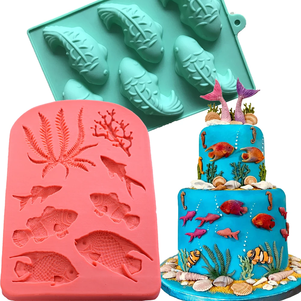 Кои Карп Желе Рыбы мыло Шоколад силиконовая форма для выпечки торт прессформы