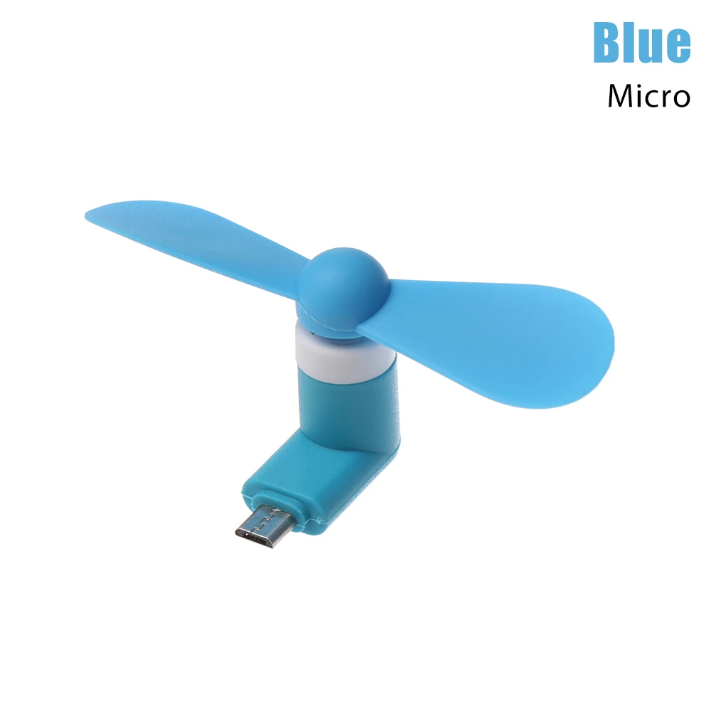 Blue - Micro 1 шт. тип-c мобильный телефон мини вентилятор охлаждения супер немой для USB C/Micro USB/Android 4*9*1,5 см портативный мини вентилятор открытый инструмент - Цвет: Blue - Micro