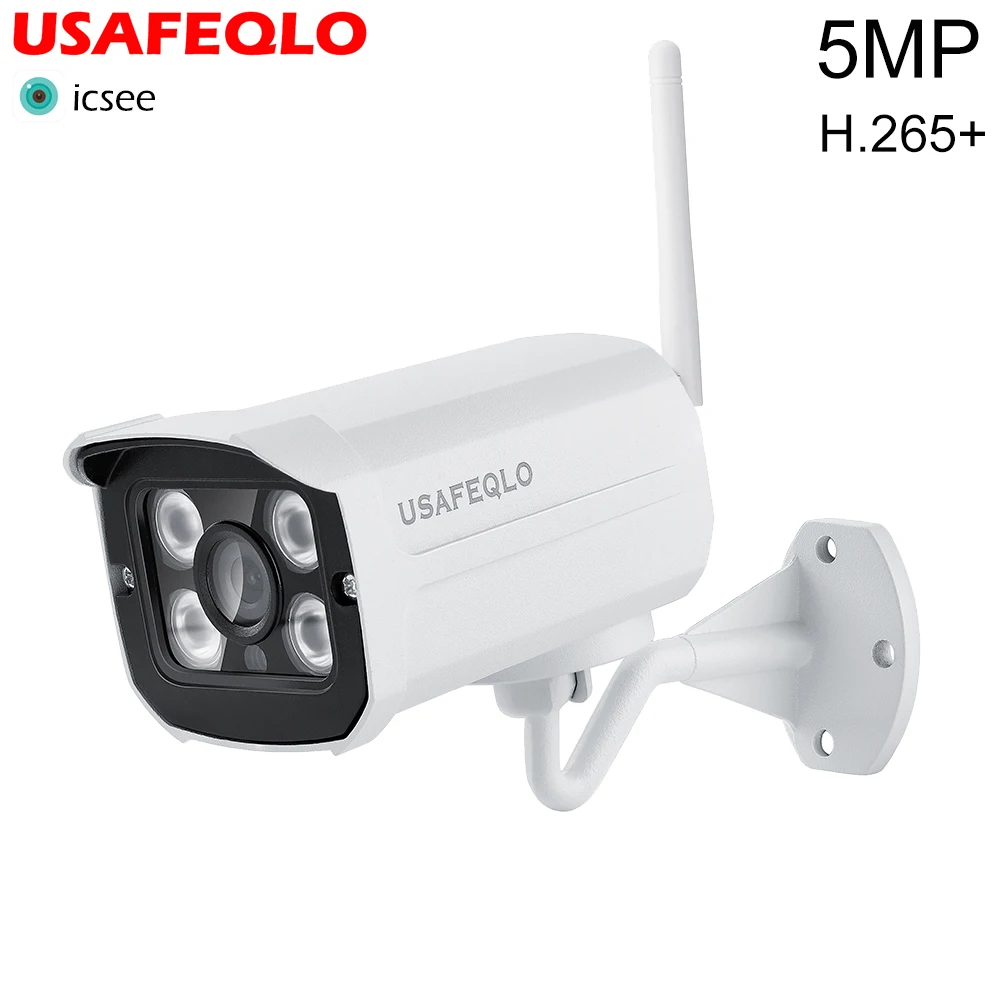 Уличная камера наблюдения USAFEQLO, WiFi, 5MP, 2,4G, HD IP Cam, SD карта, для хранения, беспроводная, Погодостойкая, камера безопасности, H.265+ IP камера
