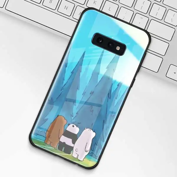 Милый чехол из закаленного стекла для samsung Galaxy S10 S10e S9 S8 S10 Plus Note 9 A50 A30 - Цвет: 008