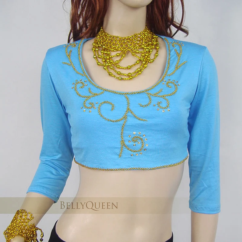 Женский костюм для танца живота бюстгальтер с блестками и бусинами топ жилет