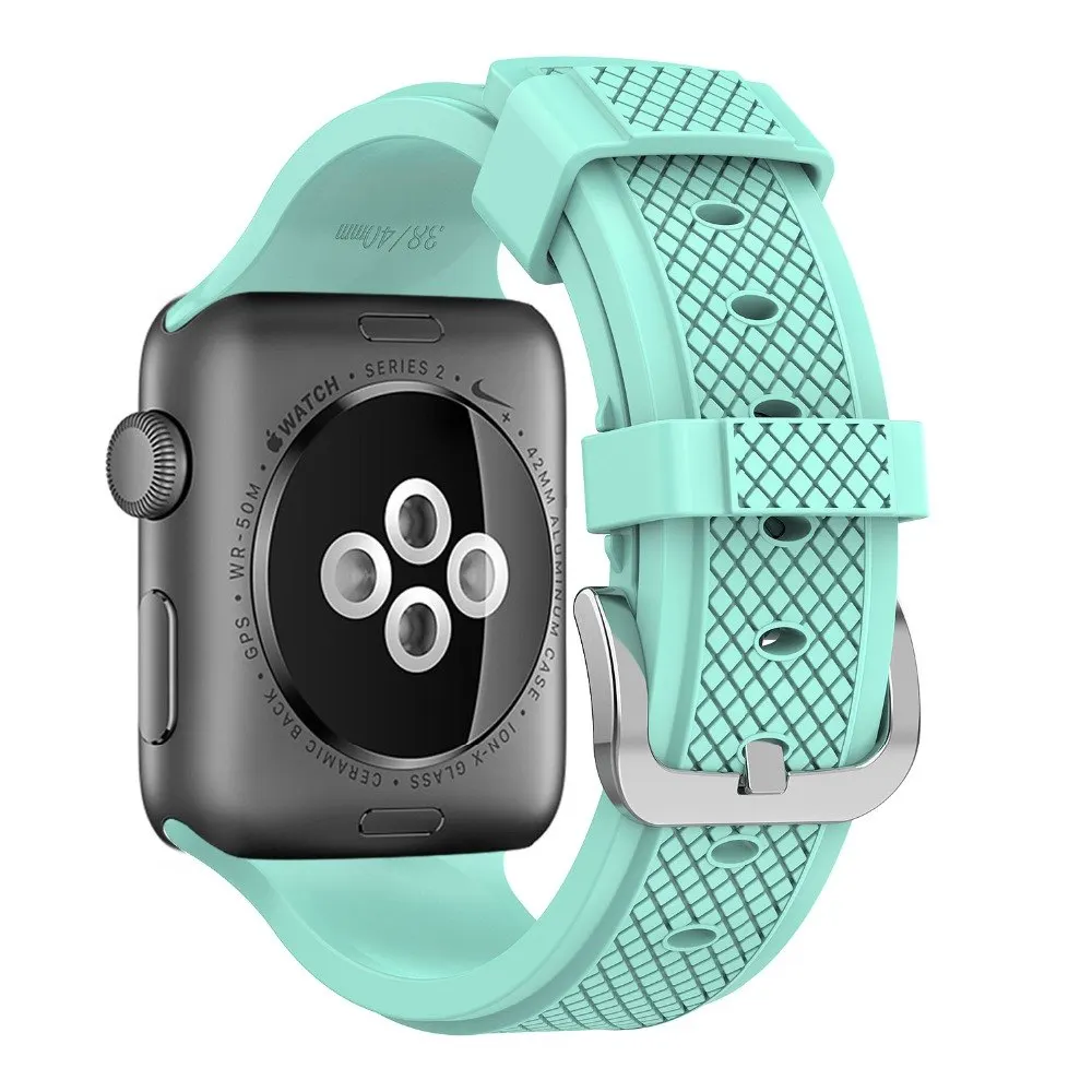 Силиконовый ремешок для Apple Watch band 44 мм 40 iWatch 42 38 мягкий ромбовидный браслет часов