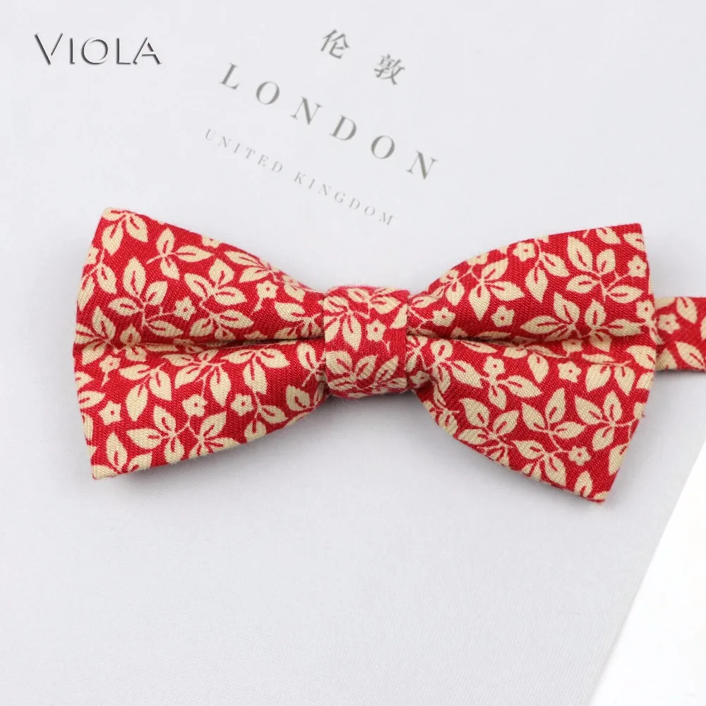 100% хлопок Цветочный Мягкий галстук-бабочка с принтом Красивая плотная ткань