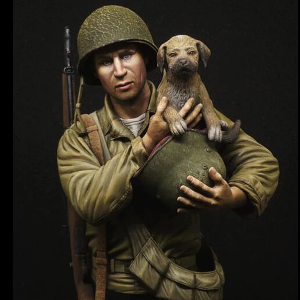 

1/9 WW2 США, «сохранение собаки», набор из смолы, бюст GK, военная тема Второй мировой войны, без покрытия, без цвета