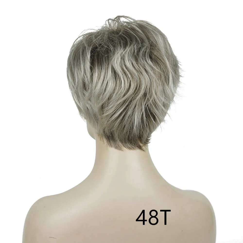 48T StrongBeauty женский парик короткий прямой натуральный Хай синтетический монолитный парик блонд/черный 11 видов цветов - Цвет: 48T