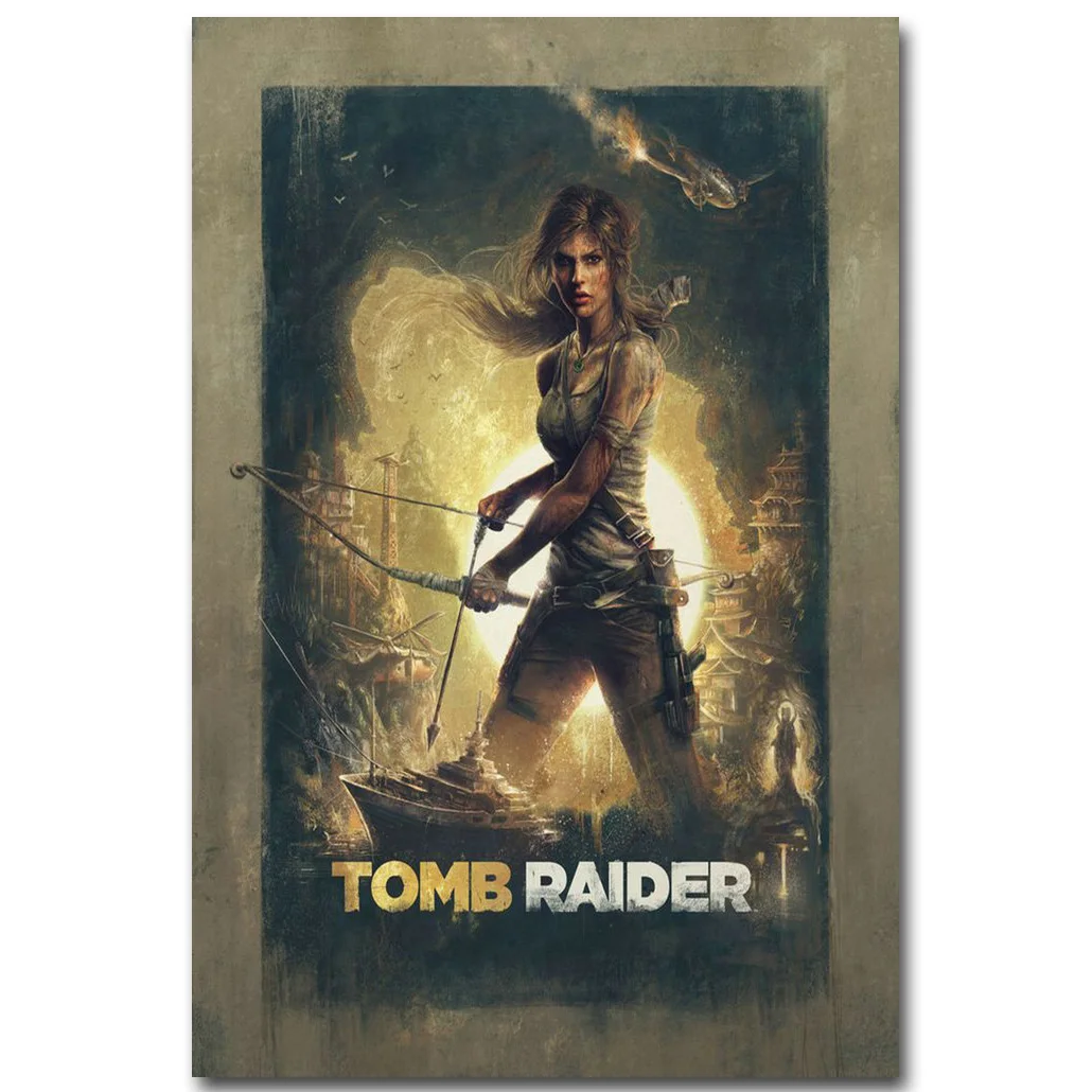 Lara Croft Rise Of The Tomb Raider художественный постер из шелковой ткани с принтом 13x20 дюймов
