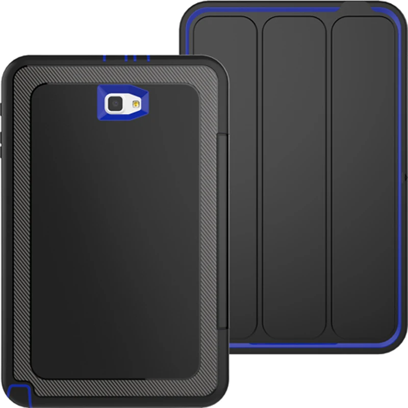 Для samsung Galaxy Tab A 10,1 T580 T585 SM-T580 Smart Cover Funda Защитная пленка для экрана для детей Противоударная Броня прочная полная защита - Цвет: black dark blue