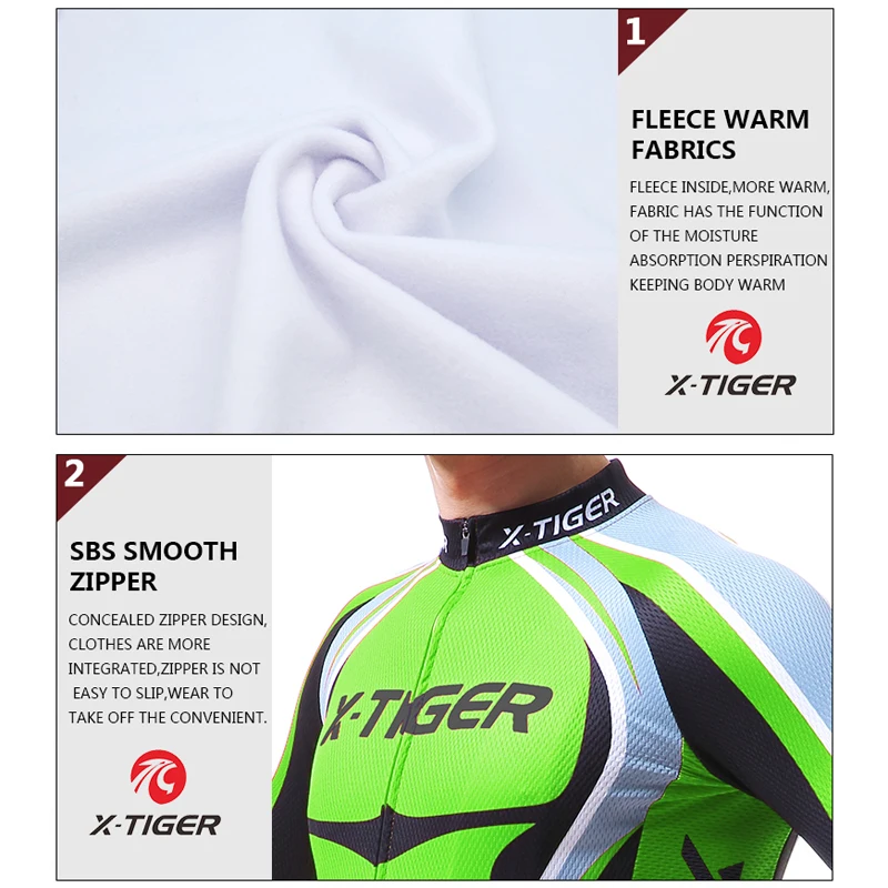 X-Tiger Pro, зимняя флисовая велосипедная Джерси с длинным рукавом, одежда для горного велосипеда, термальная одежда для велосипеда Invierno Maillot Ropa Ciclismo