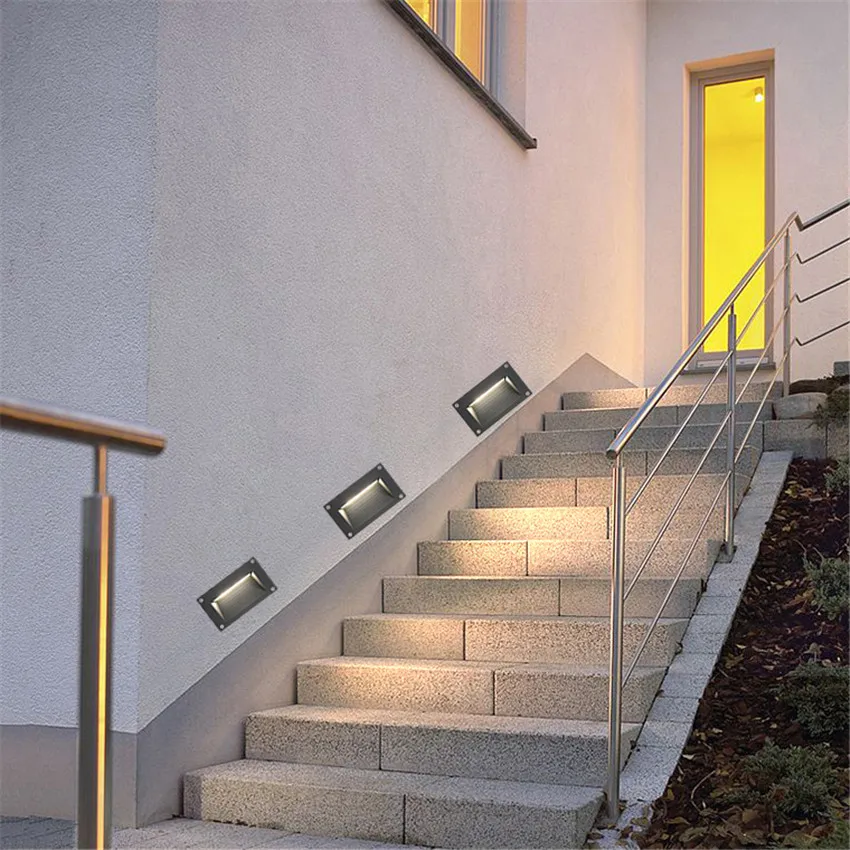2 шт. настенный светильник светодиодный встраиваемый footlight IP65 Водонепроницаемый