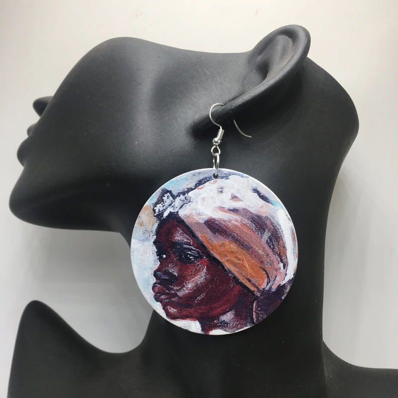 Африканские деревянные серьги с рисунком|african wooden earrings|wooden earringswooden african earrings |