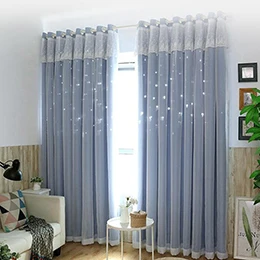 Blue-1 piece GIGIZAZA роскошные вышитые окна затемненные шторы для гостиной спальни настроить белые розовые кухонные шторы - Цвет: Blue-1 piece