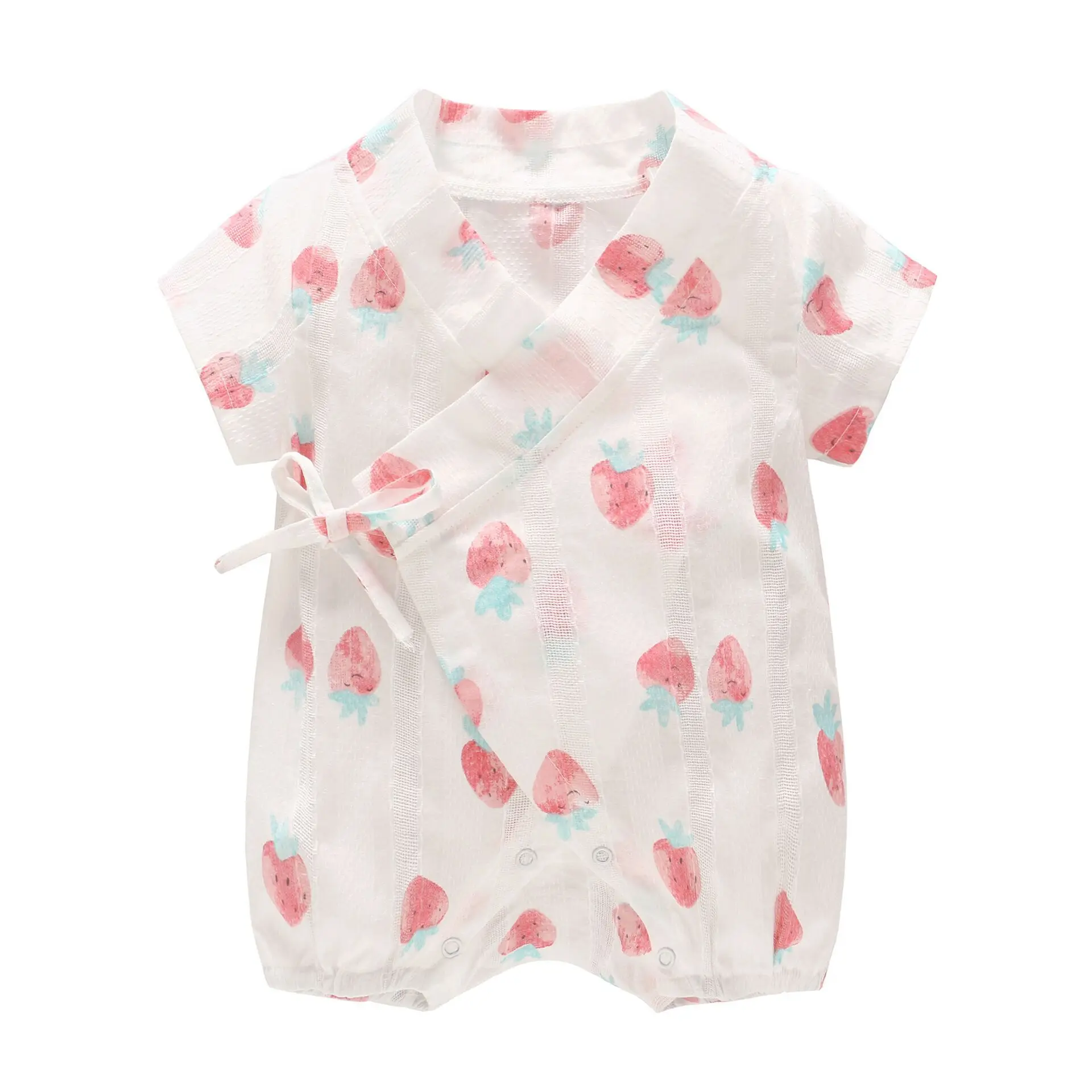 Летний комбинезон для детей Детские Гусеничный в Симпатичные Фрукты кимоно|Боди