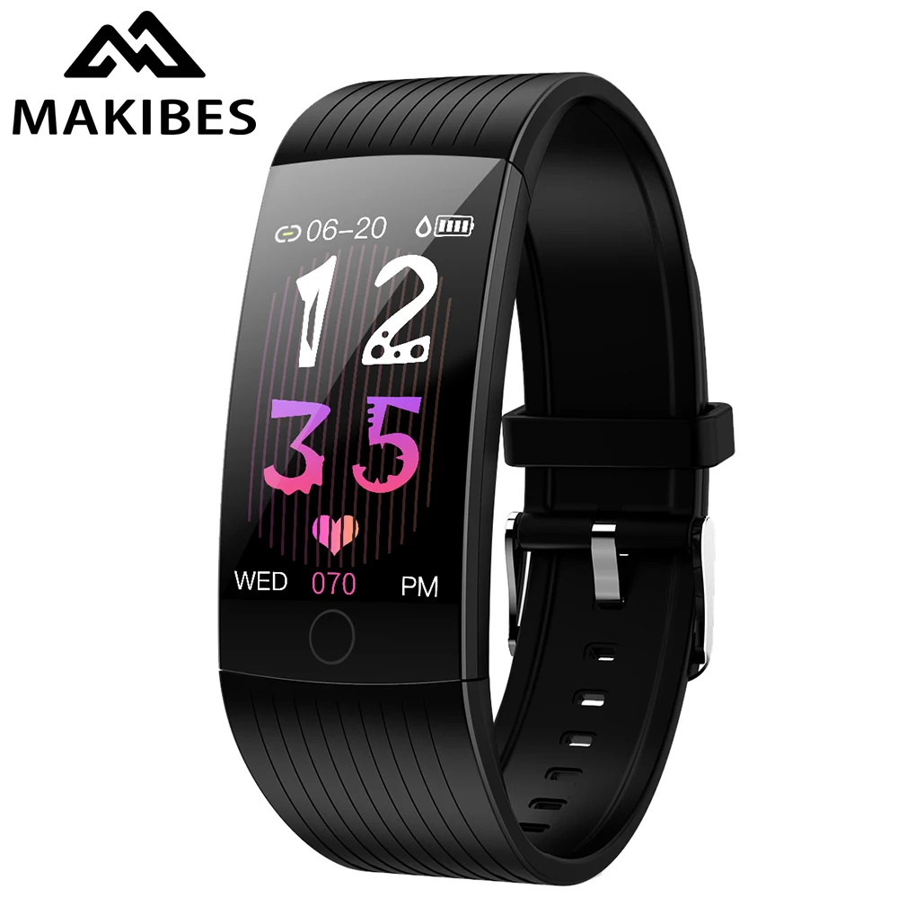 Makibes HR8 смарт-браслет 1,1" для мужчин и женщин Bluetooth фитнес-трекер Смарт-часы кровяное давление цветной пользовательский браслет для Q18