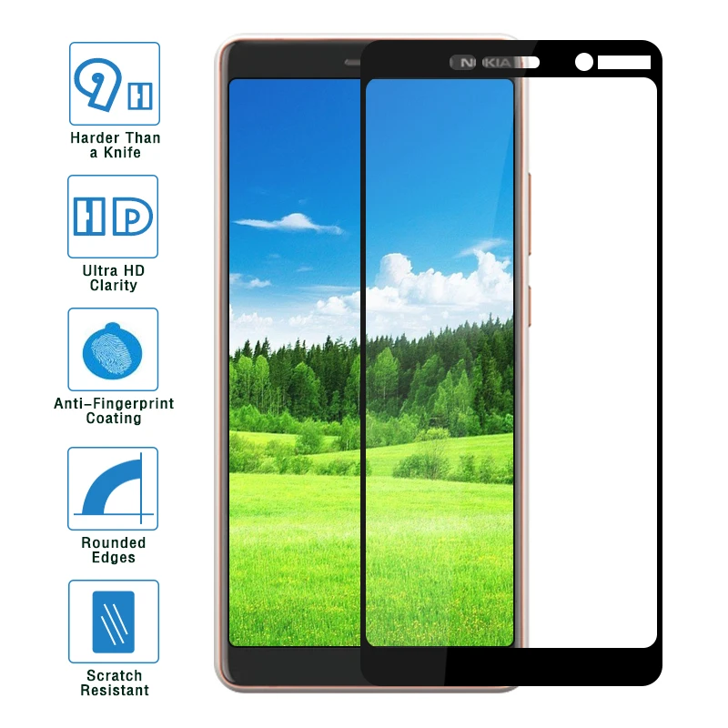 Полное покрытие закаленное стекло для Nokia 7 Plus Защита экрана 6 0 дюймов защитная