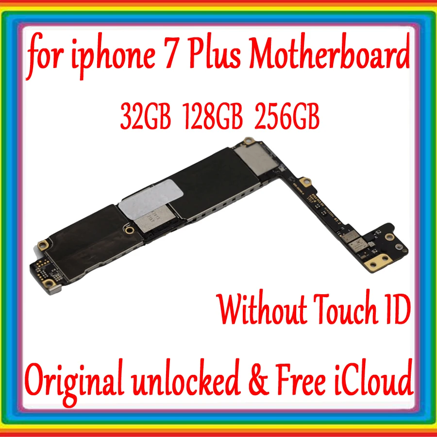 

100% Original unlocked for iphone 7 plus 5.5inch 7P Motherboard with/no Touch ID,Full chips good tested Logic board 32gb 128gb 2