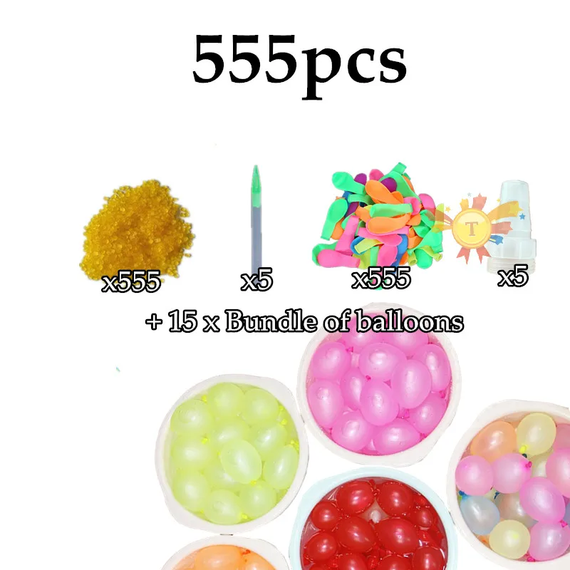 555pcs 1444 шт. забавные летняя уличная игрушка воды шары пополнения посылка воды воздушные шары с изображениями бомб Лето Новинка кляп игрушечные лошадки для детский подарок - Цвет: 555pcs