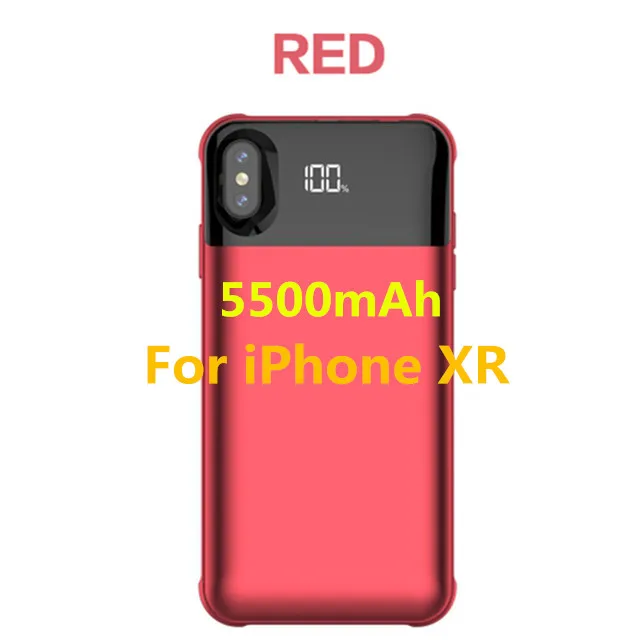 Red for XR NTSPACE отдельный беспроводной зарядный чехол для аккумулятора для iPhone XS MAX XR чехол для питания для iPhone X XS резервный внешний аккумулятор чехол для зарядки - Цвет: Red for XR
