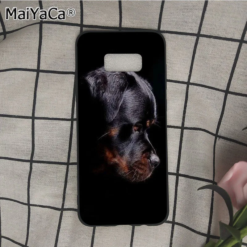 Черный мягкий ТПУ чехол MaiYaCa с собакой ротвейлера для телефона samsung galaxy note 8 4 5 s20ultra