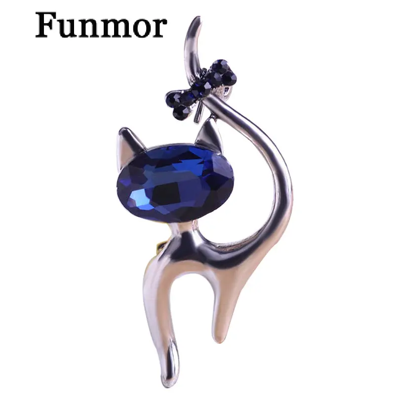 Милые синие броши в виде кота свадебная брошка хиджаба Hippocampal пистолет черная