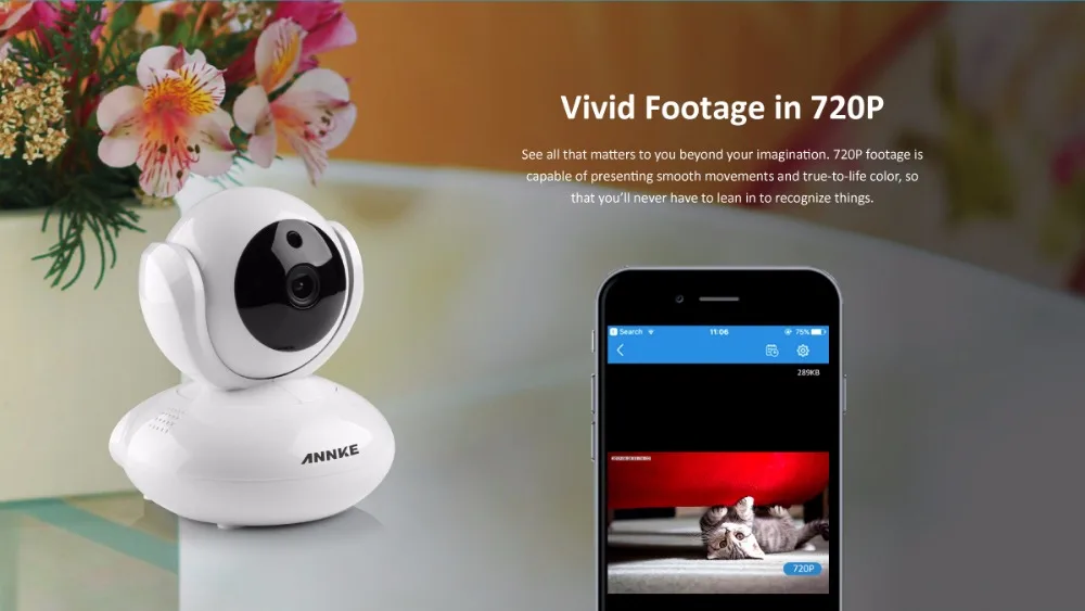 ANNKE 720P умная Беспроводная ip-камера безопасности с поворотом и наклоном, беспроводная домашняя камера наблюдения, сетевая Wi-Fi, детский монитор