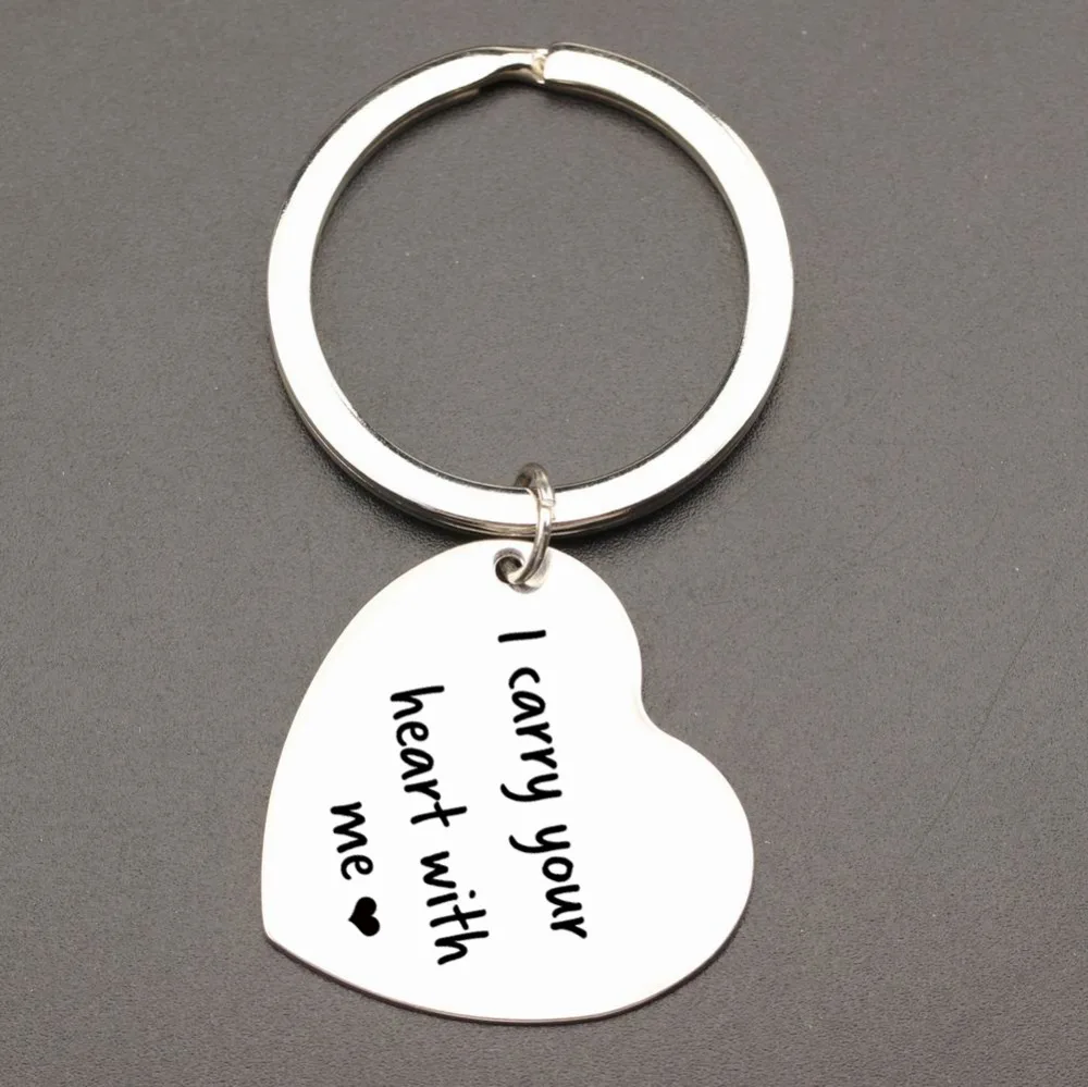 Гравированный я ношу тебя сердцем со мной любовные брелки подарки для влюбленных