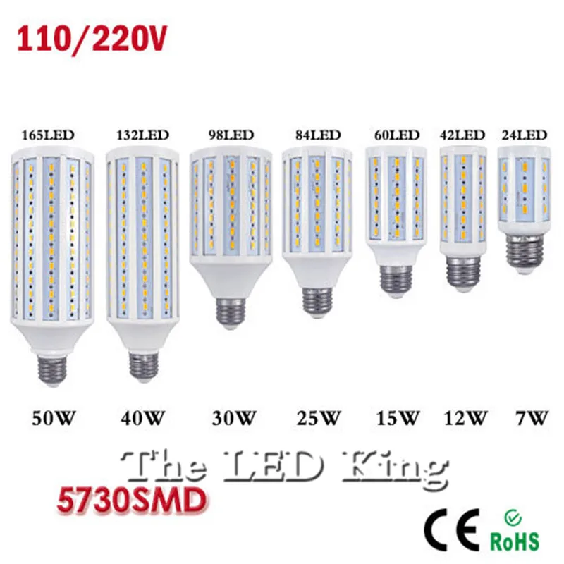 1 шт. CE E27 E14 5730 5630 SMD Светодиодная лампа кукуруза AC 220 В 110 5 Вт 7 12 15 25 30 40 50 Высокая