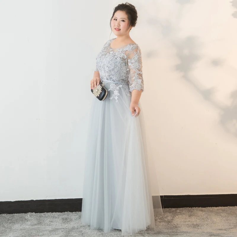 Женское фатиновое платье JaneVini светло серое длинное трапеция с глубоким вырезом и