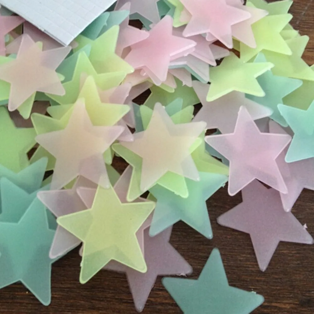 Новые светящиеся в темноте наклейки со звездами для малышей детская игрушка