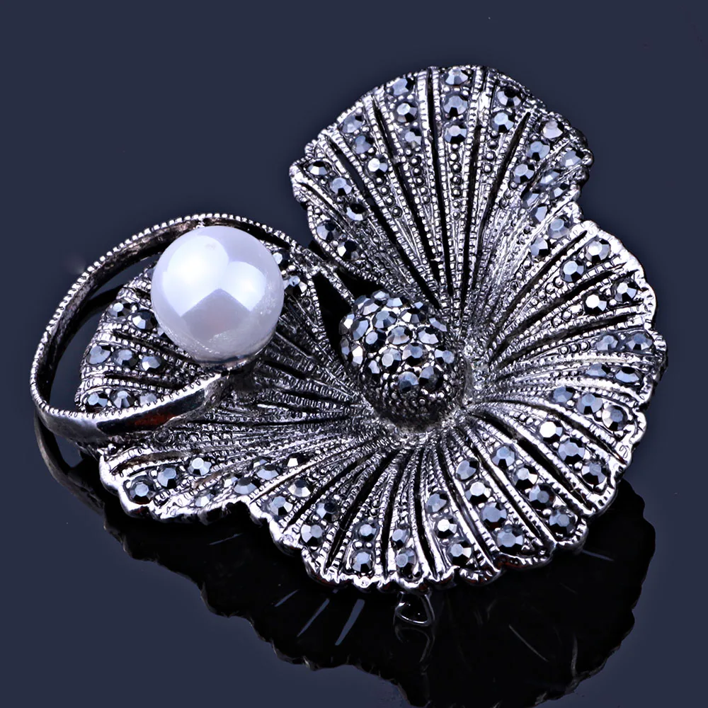 Женская Винтажная брошь в виде большого листа | Украшения и аксессуары