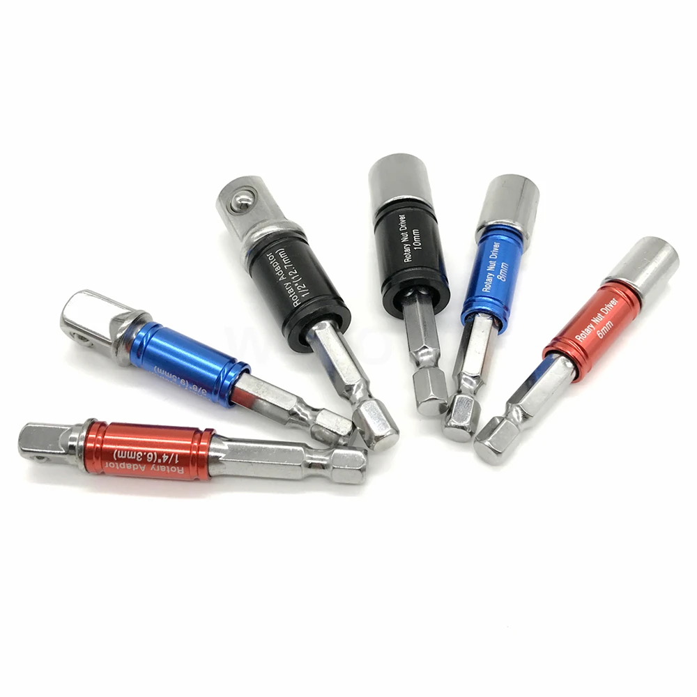 Ударный адаптер и бита гайки набор удлинителей 1/4 дюйма из алюминиевого сплава с