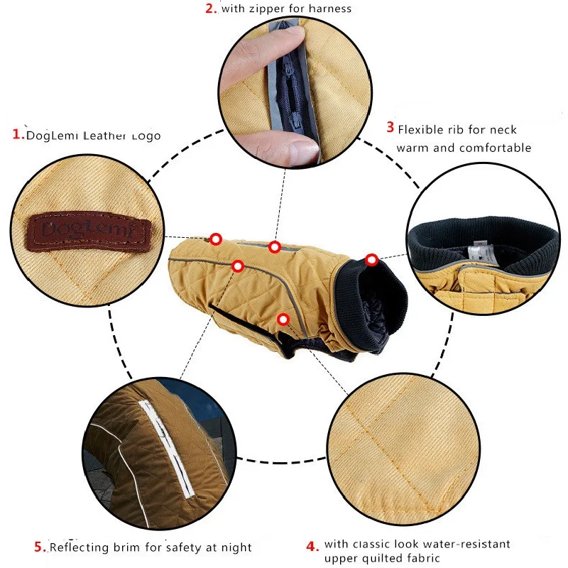 Зимняя Теплая Одежда для собак светоотражающая яркая куртка регулируемая уютная