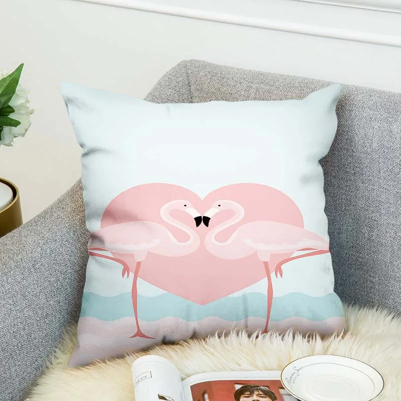 Тропический Фламинго поговорка свобода страсть наволочка льняная подушка для